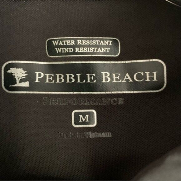 Pebble Beach Black & Gray Quilted Water Wind Resistant Zip Up Jacket Sz M - Picture 3 of 6